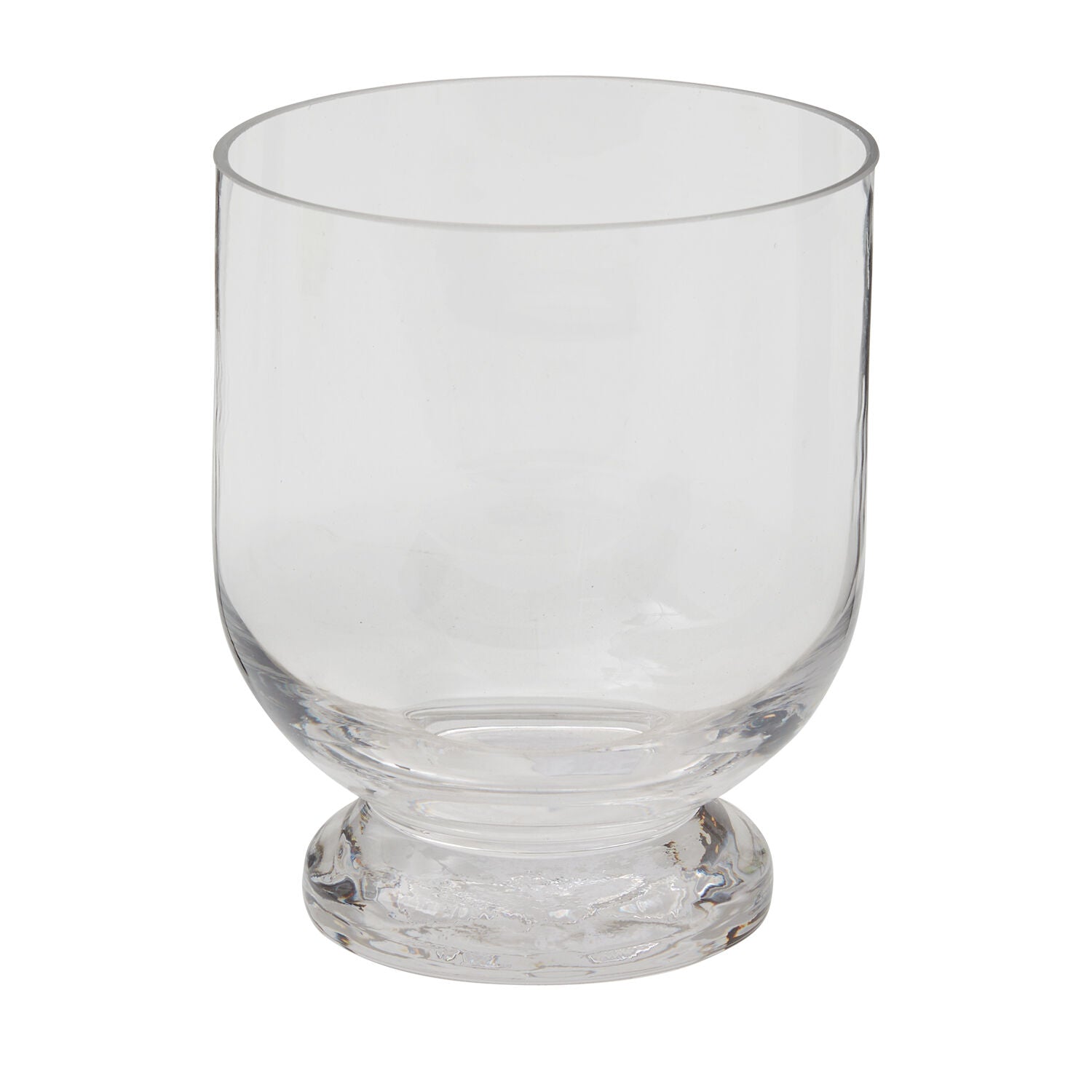 Hollis Vase styled view, clear glass compote vase