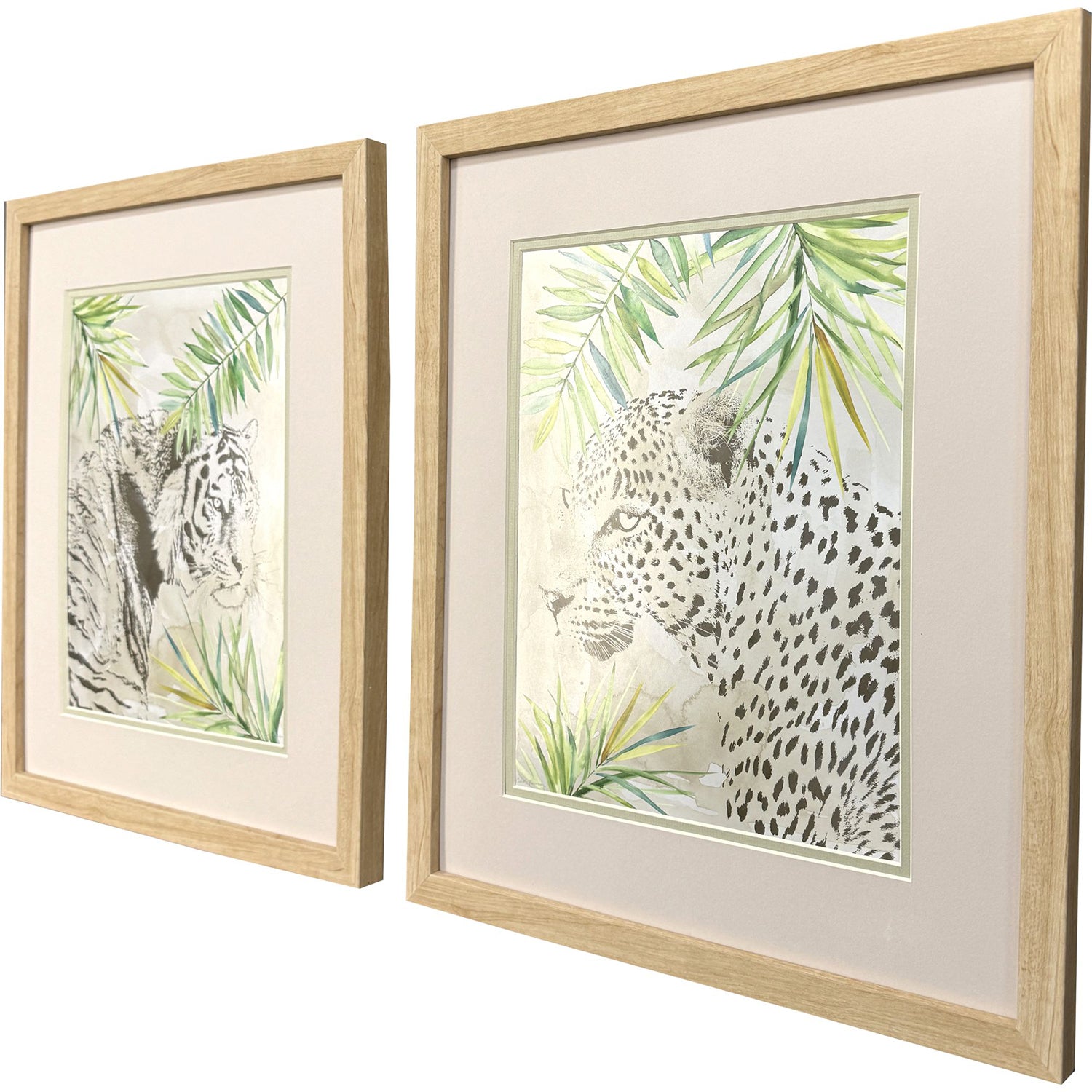 Robinson Boho Jungle Cat Framed Artwork Set of 2