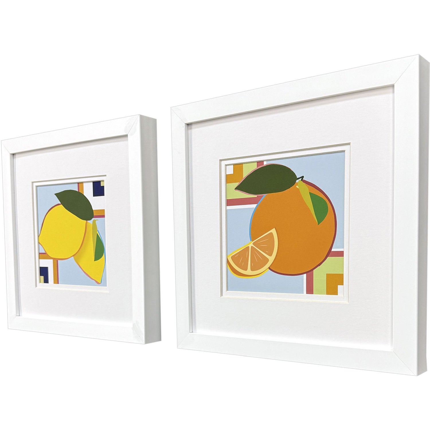 Malanta Knowles Geometric Fruit Framed Art Set of 2