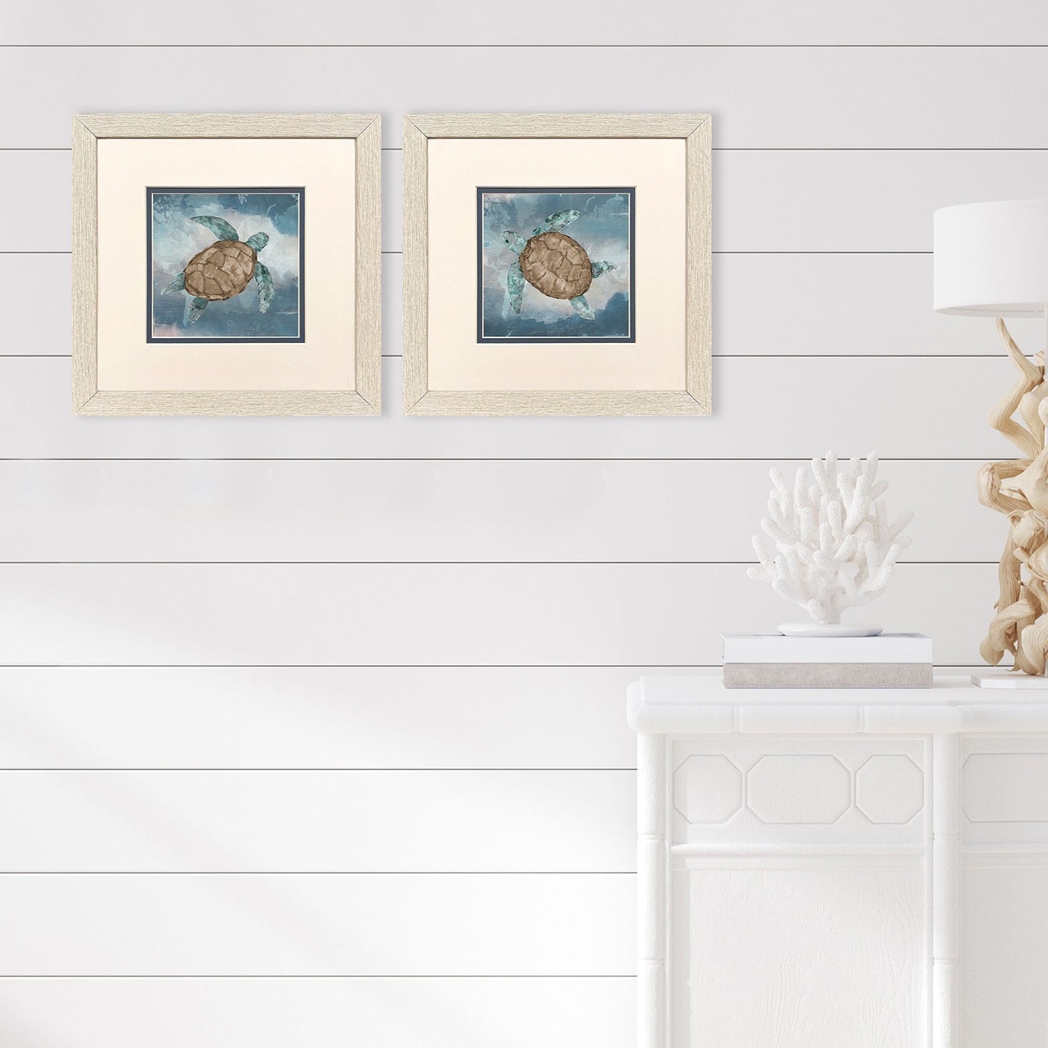 Sarah Lang Traveling Turtle Framed Art Set of 2