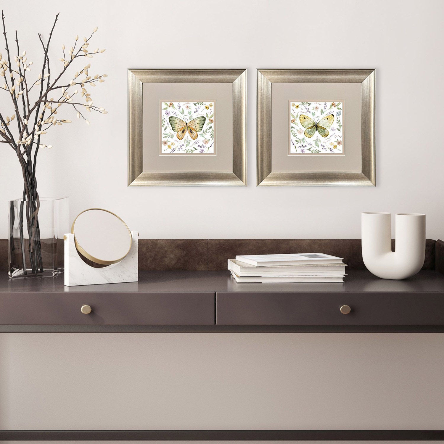 Sarah Lang Organic Nature Framed Art Set of 2