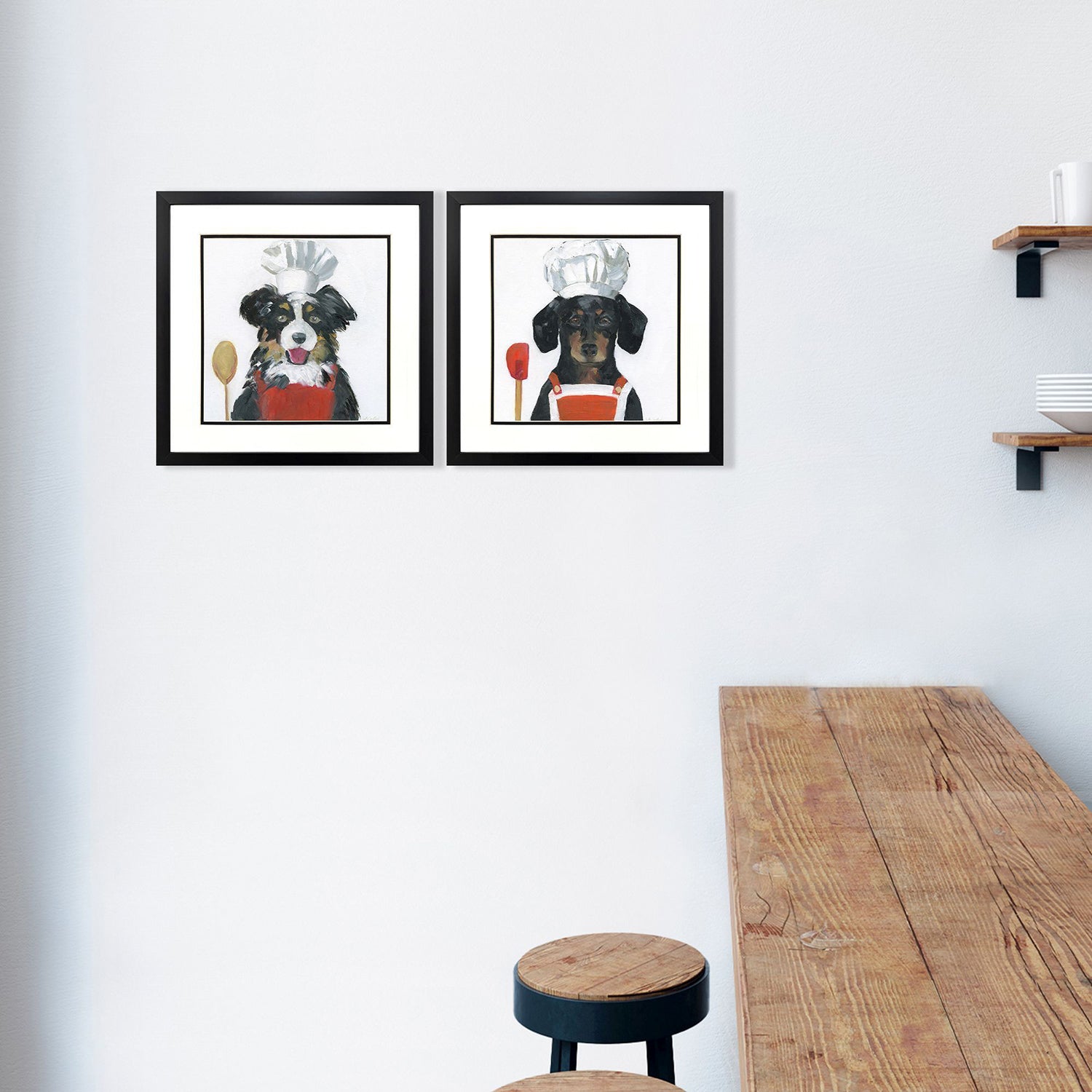 Malanta Knowles Chef Pups Framed Art Set of 2