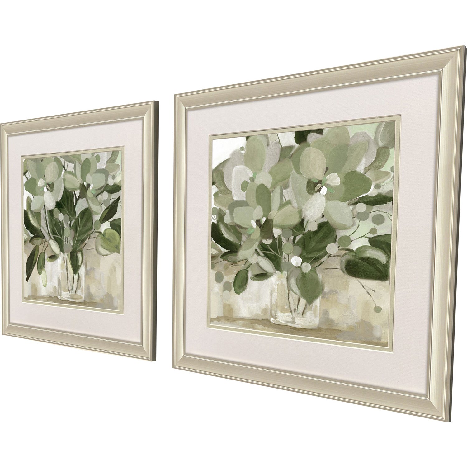 Sarah Lang Green Blossom in Vase Framed Art Set of 2