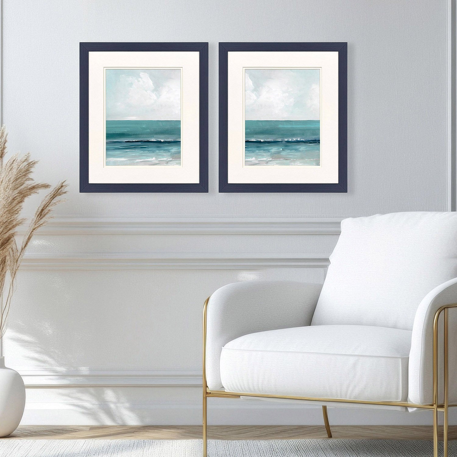 Sarah Lang Teal Seas Framed Art Set of 2