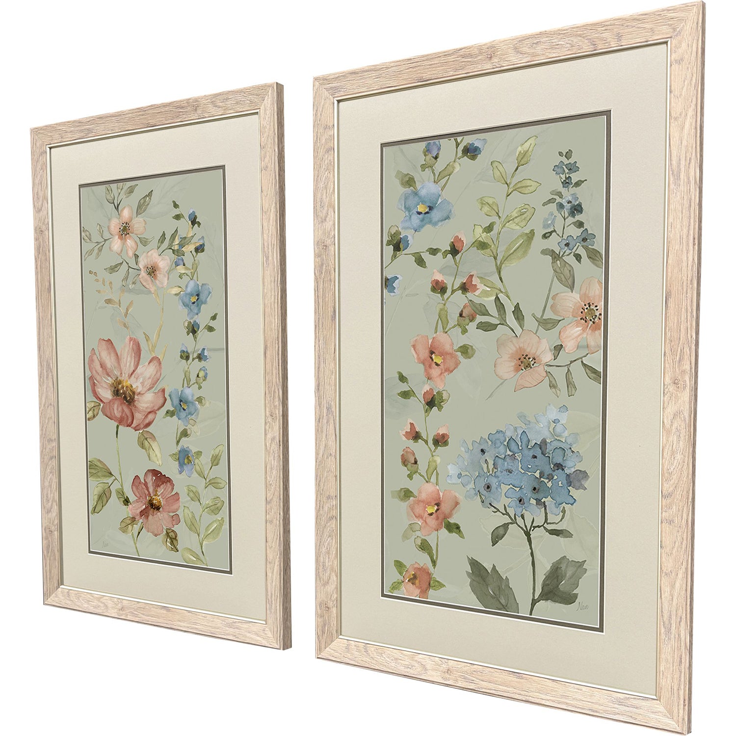 Leeanne Vaughn Serenity Blooms Framed Art Set of 2