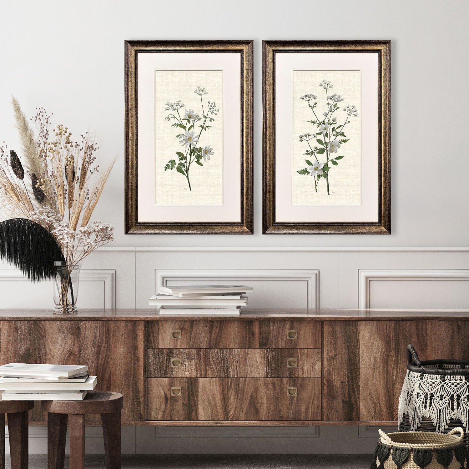 Malanta Knowles Botanical Whites Framed Art Set of 2