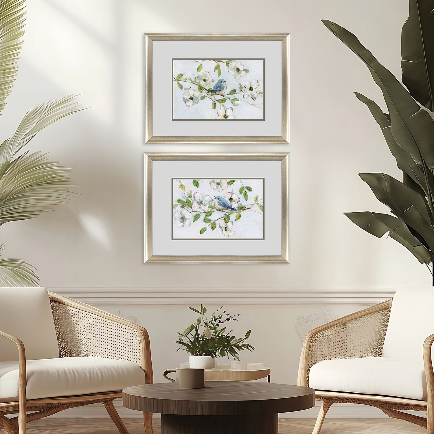 Leeanne Vaughn Blue Bird Morning Framed Art Set of 2