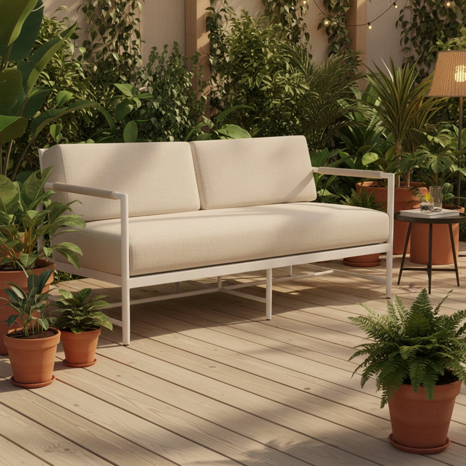 Sunset West Sabbia Echo Ash Outdoor Loveseat