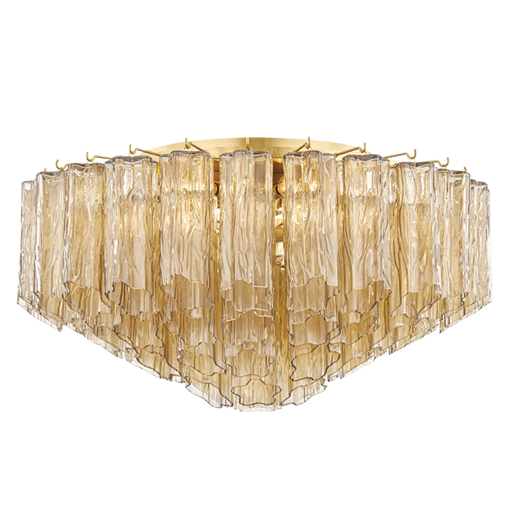 Hudson Valley Lighting Watertown Champagne Flush Mount in Champagne Tronchi, primary product view