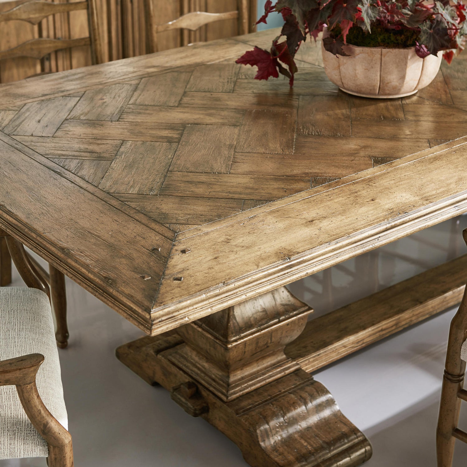Jonathan Charles Casual Accents Parquet Top Dining Table