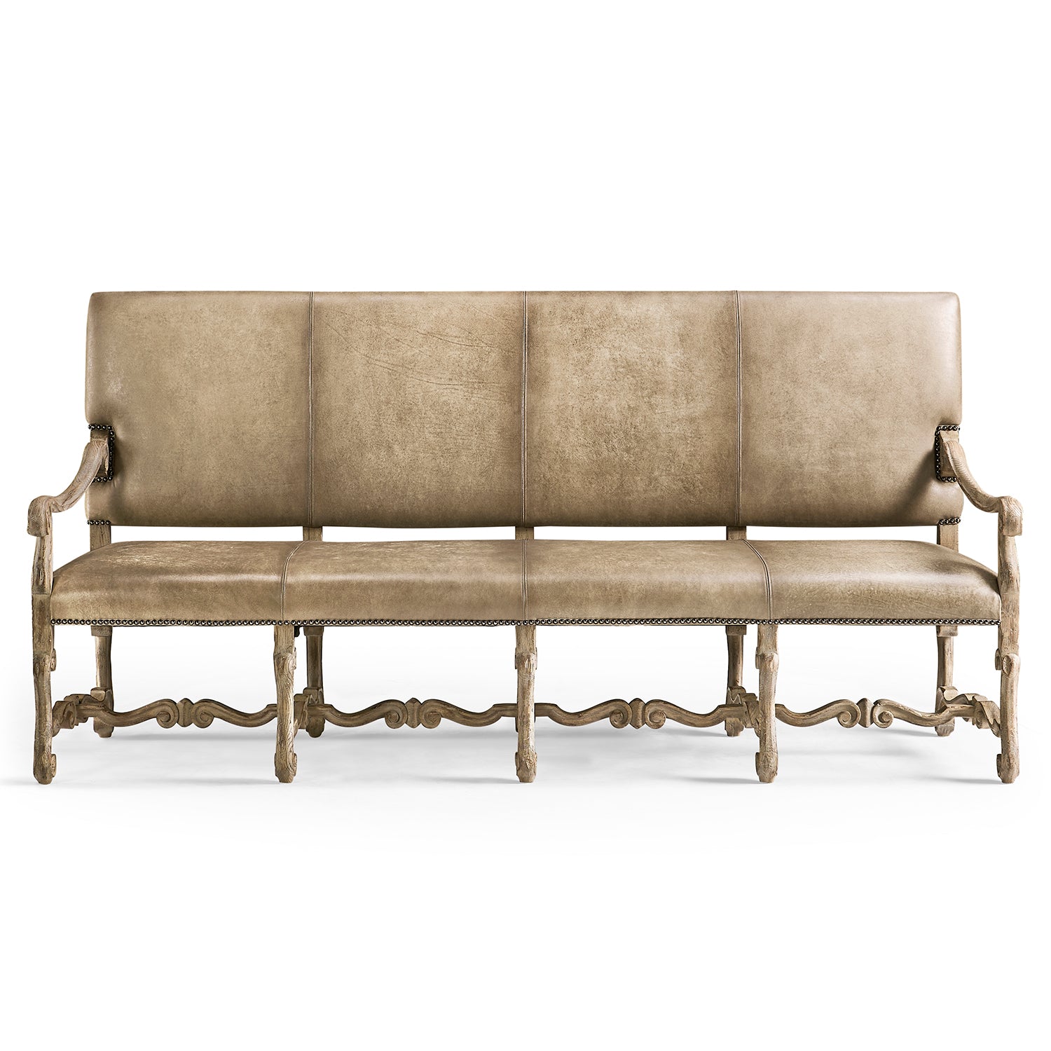 Jonathan Charles Sagehill Leather Banquette Bench