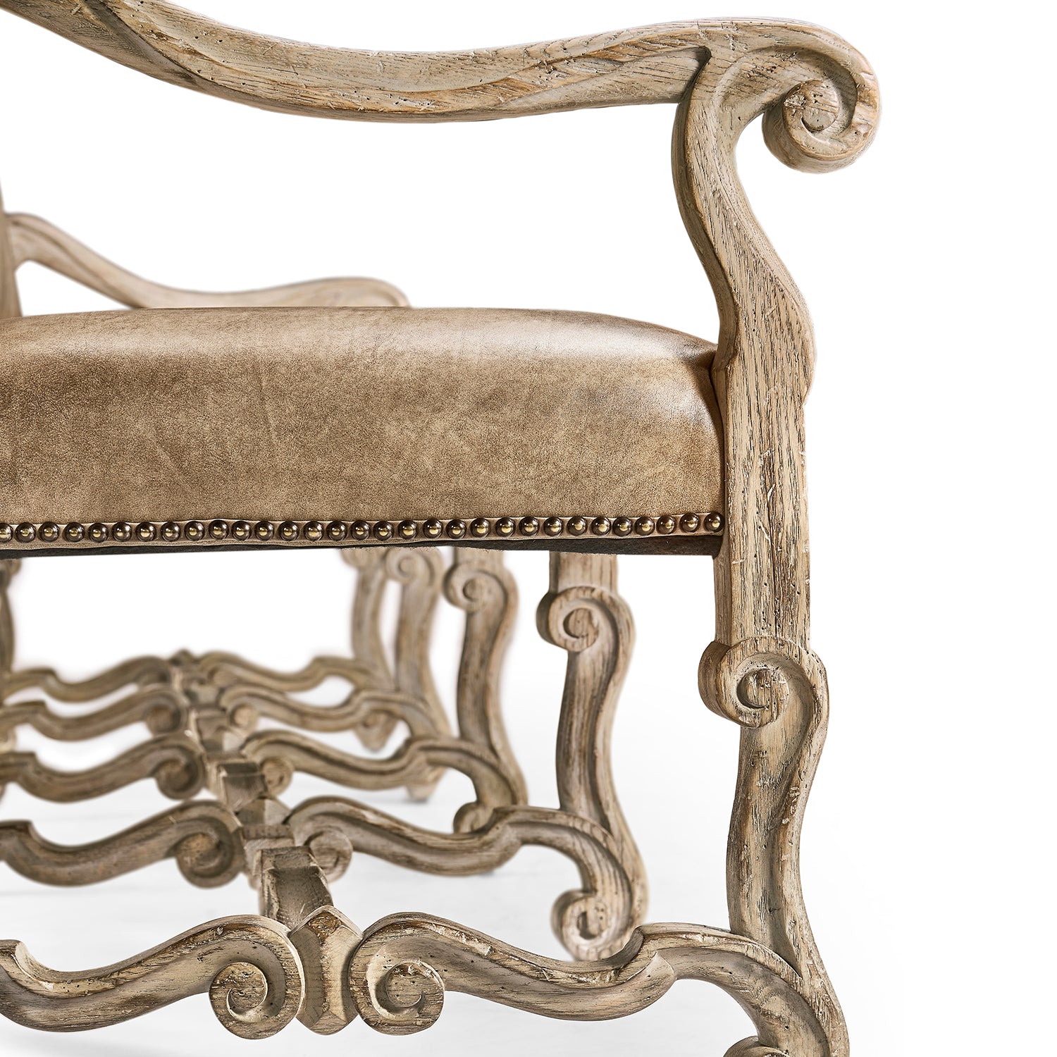 Jonathan Charles Sagehill Leather Banquette Bench