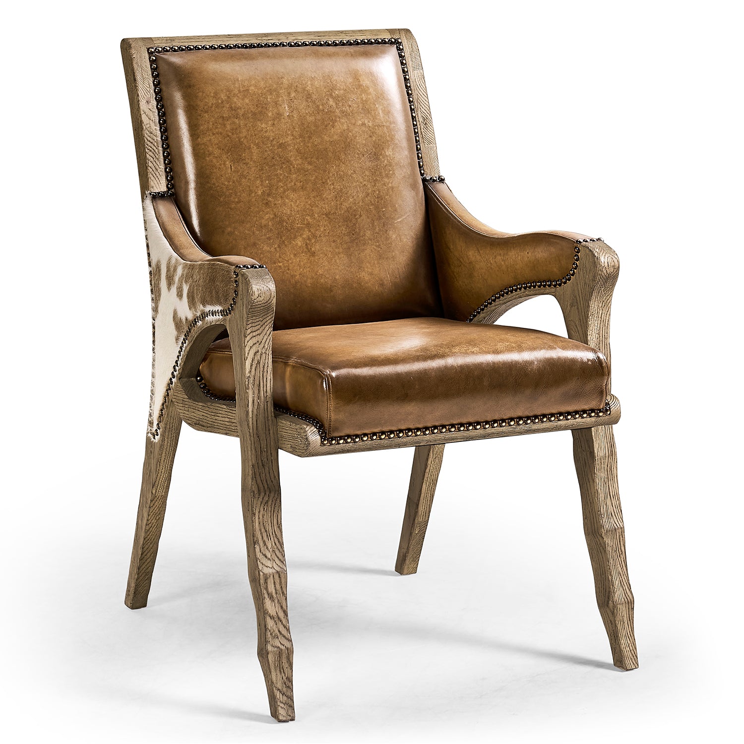 Jonathan Charles Echo Canyon Leather & Hide Arm Chair