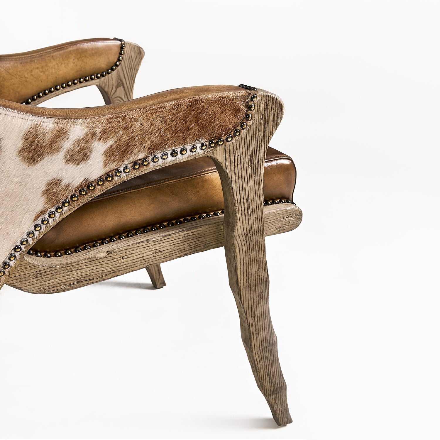 Jonathan Charles Echo Canyon Leather & Hide Arm Chair