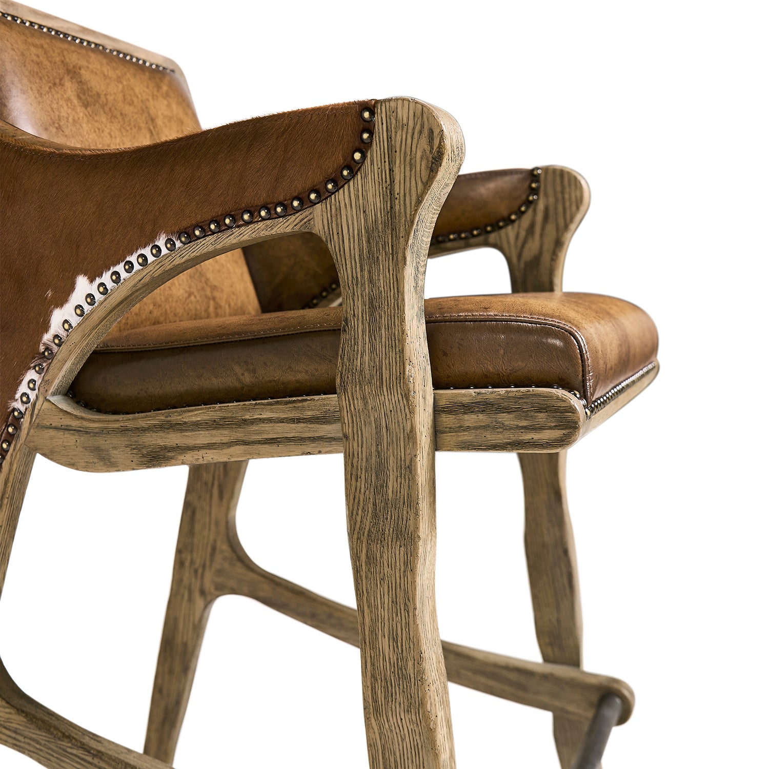 Jonathan Charles Echo Canyon Leather & Hide Bar Stool