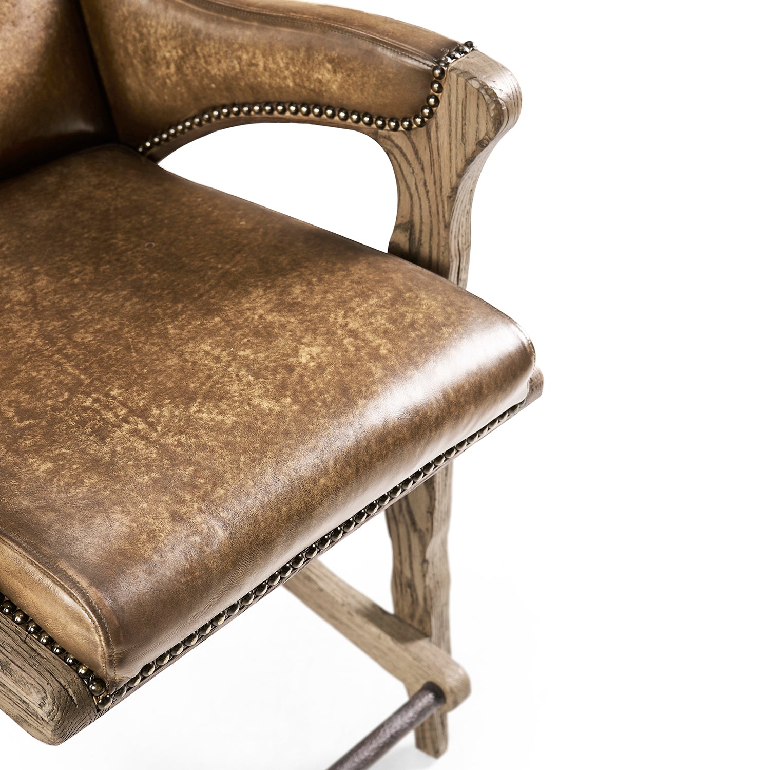 Jonathan Charles Echo Canyon Leather & Hide Counter Stool