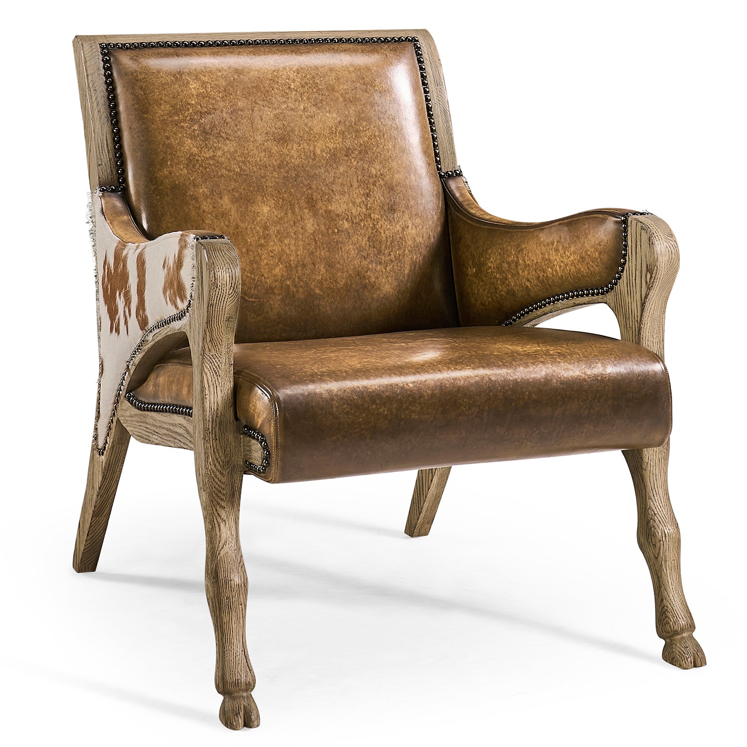 Jonathan Charles Echo Canyon Leather & Hide Occasional Chair