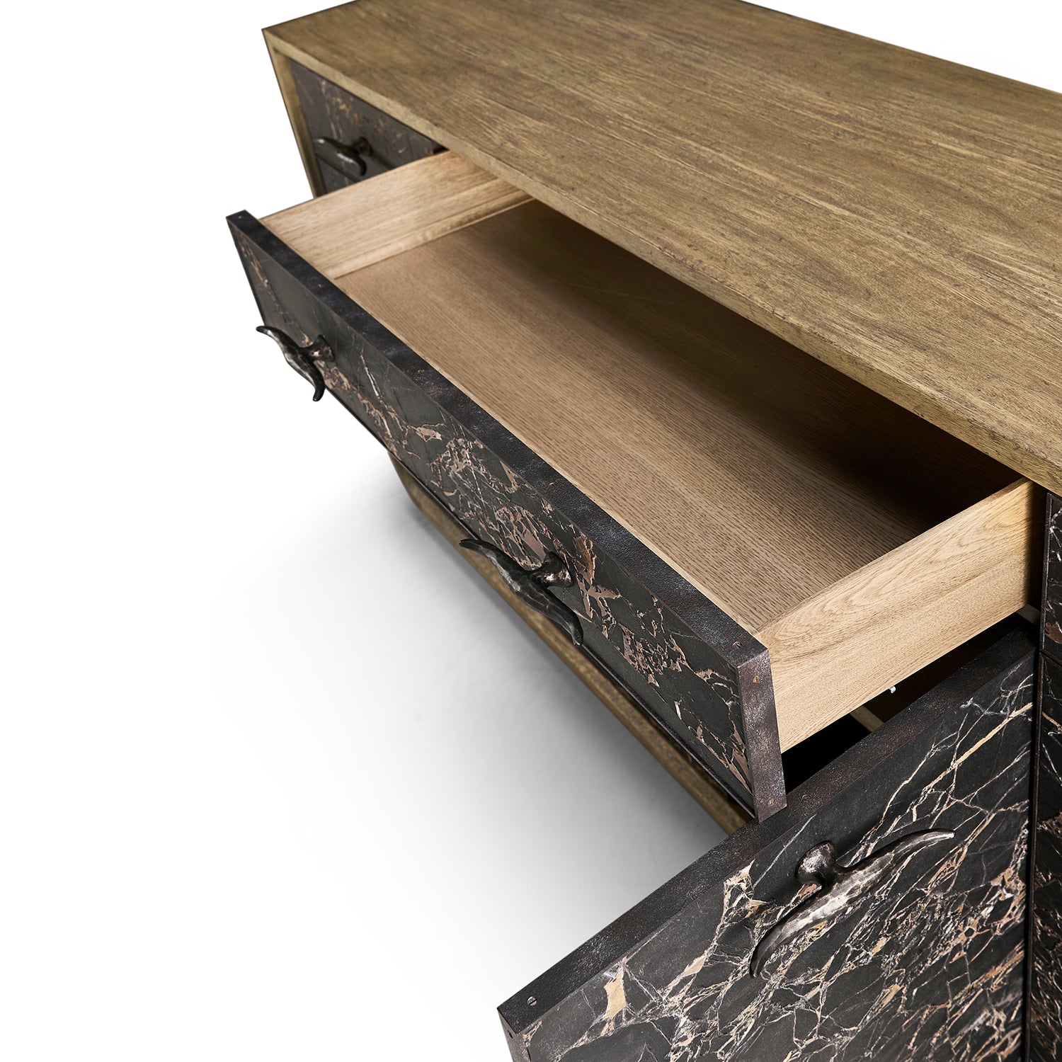 Jonathan Charles Light Stone Ridge Marble Credenza