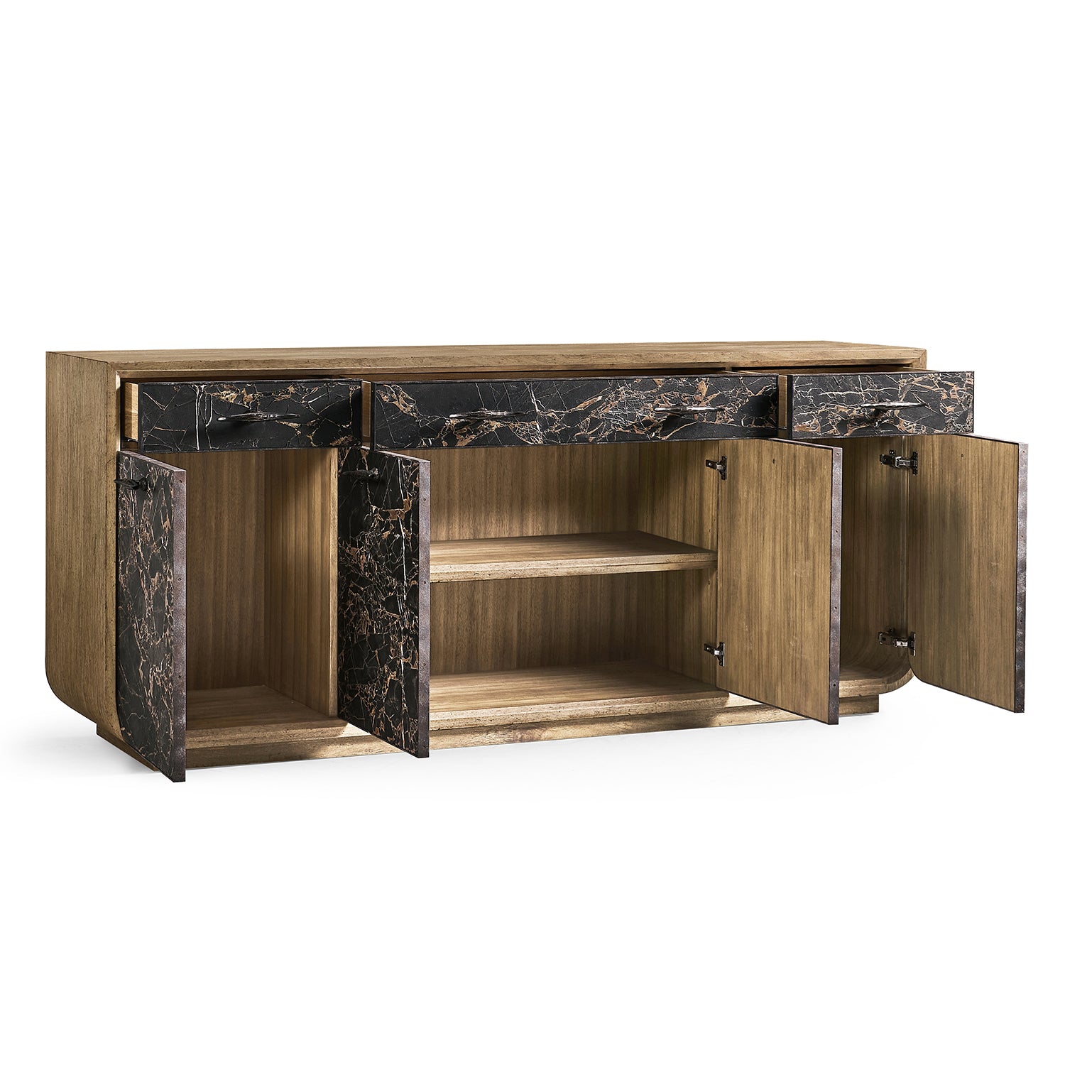 Jonathan Charles Light Stone Ridge Marble Credenza