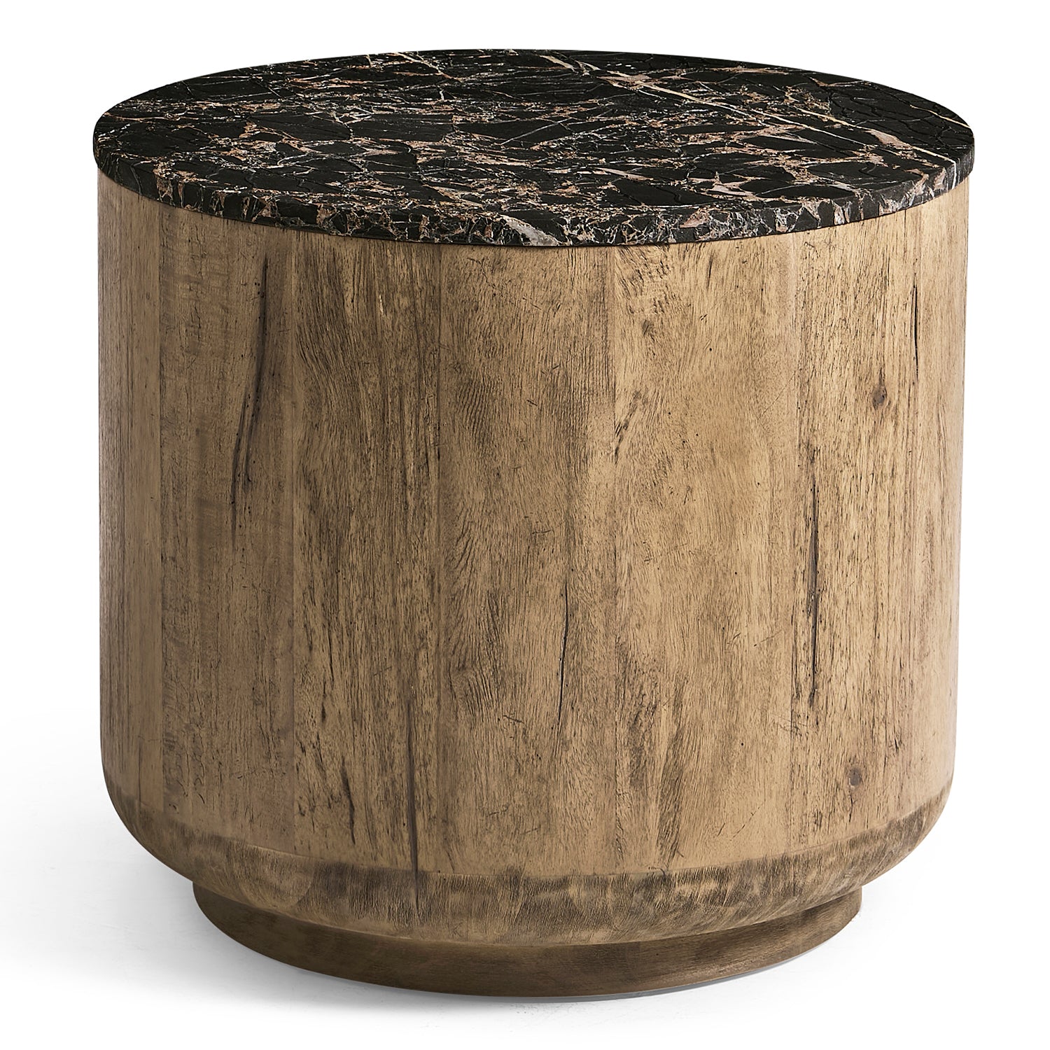 Jonathan Charles Light Stone Ridge Marble Round Side Table