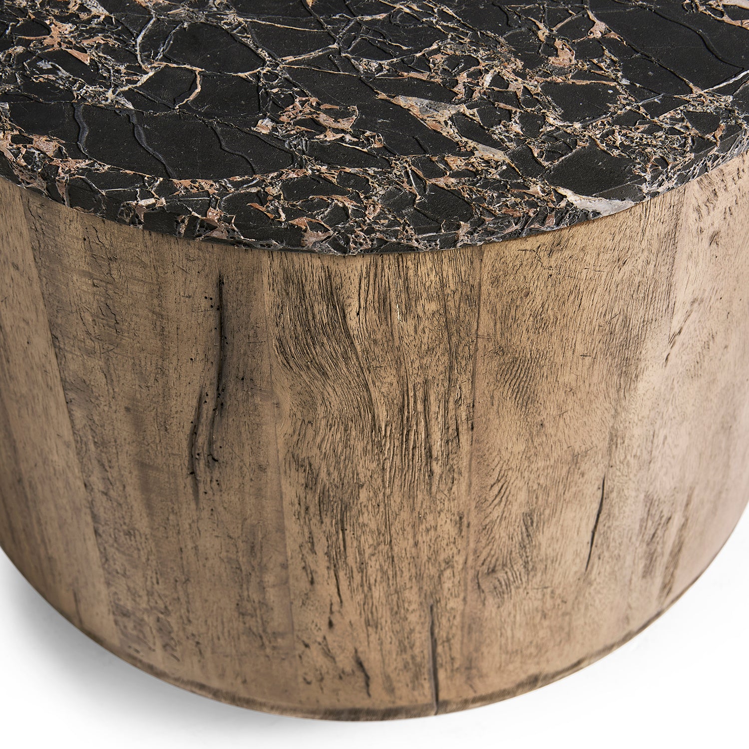 Jonathan Charles Light Stone Ridge Marble Round Side Table