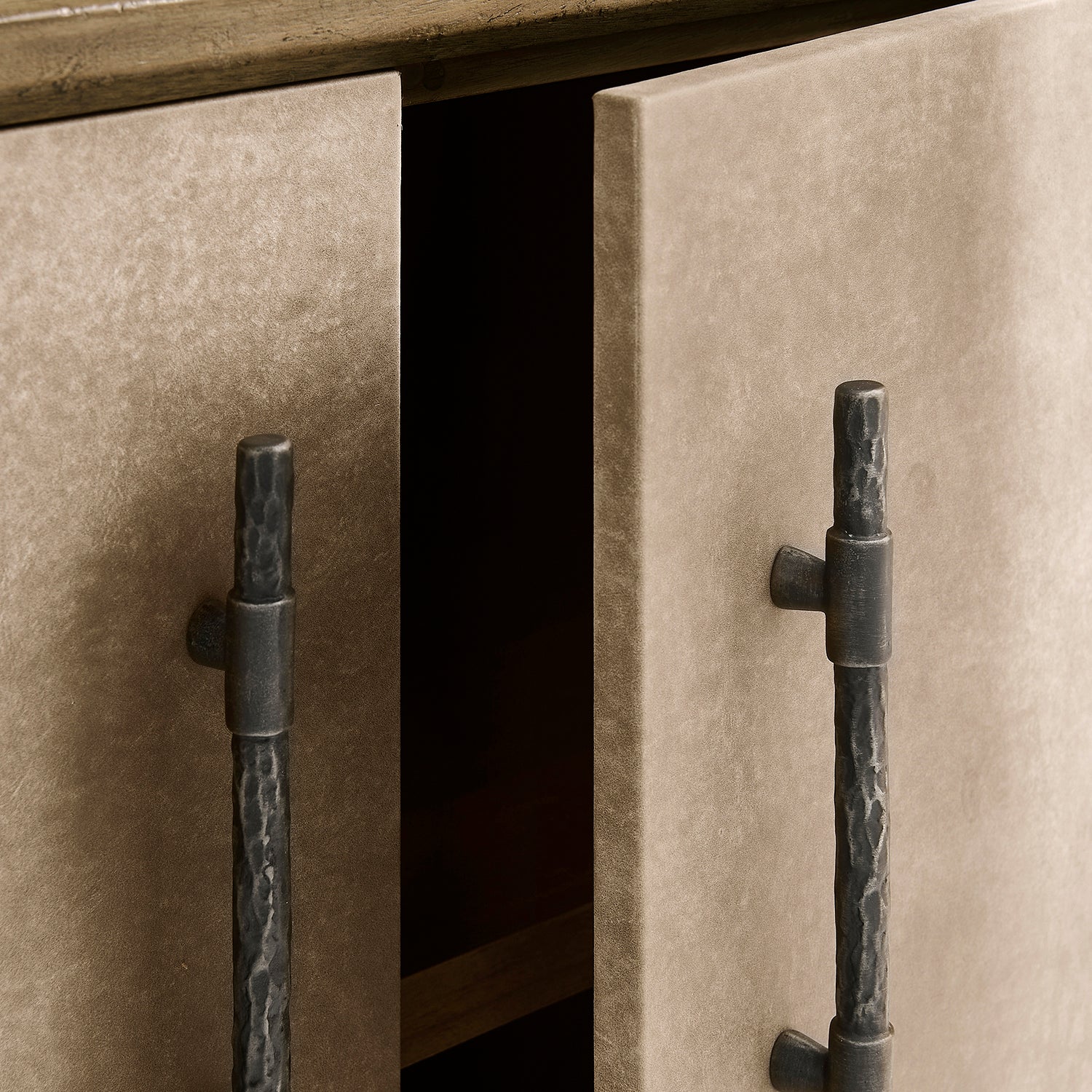 Jonathan Charles Light Stone Ridge Leather Credenza