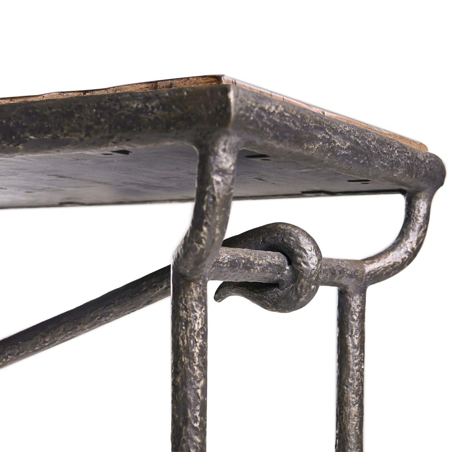 Jonathan Charles Forge Iron Console Table