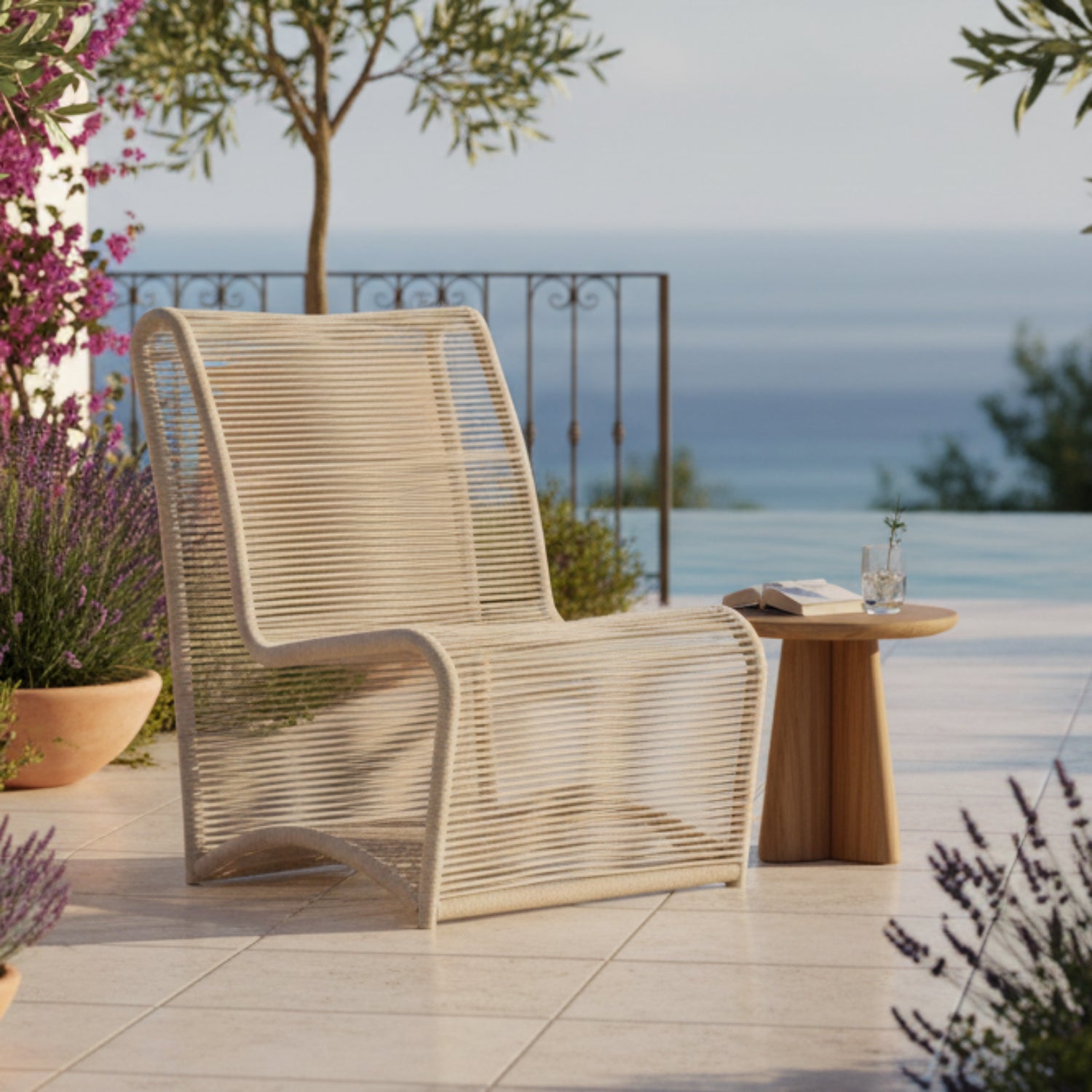 Sunset West Sand Outdoor Armless Club Chair