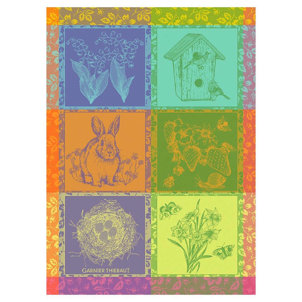 Garnier Thiebaut Hello Spring Prairie Jacquard Kitchen Towel Set of 4