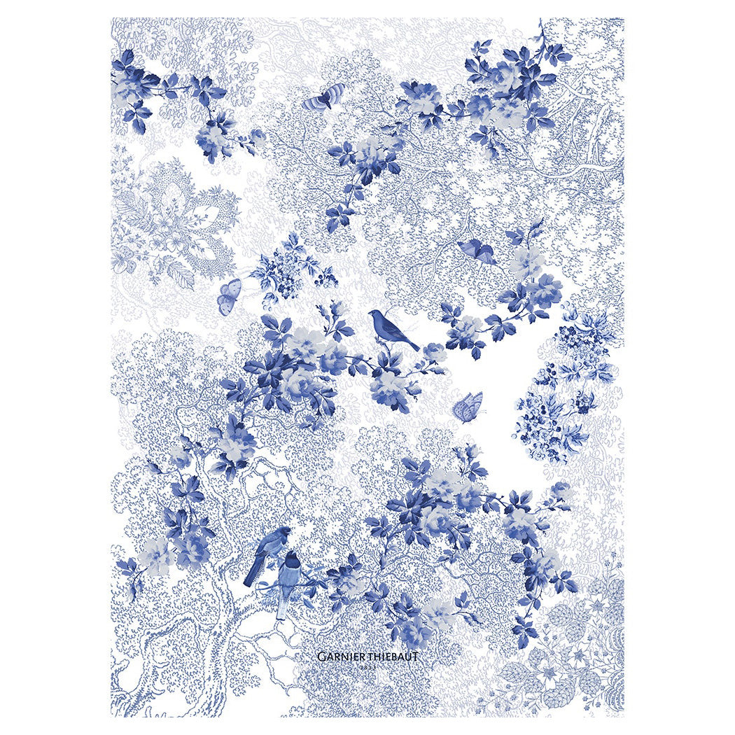 Garnier Thiebaut Voliere Bleu Kitchen Towel Set of 4