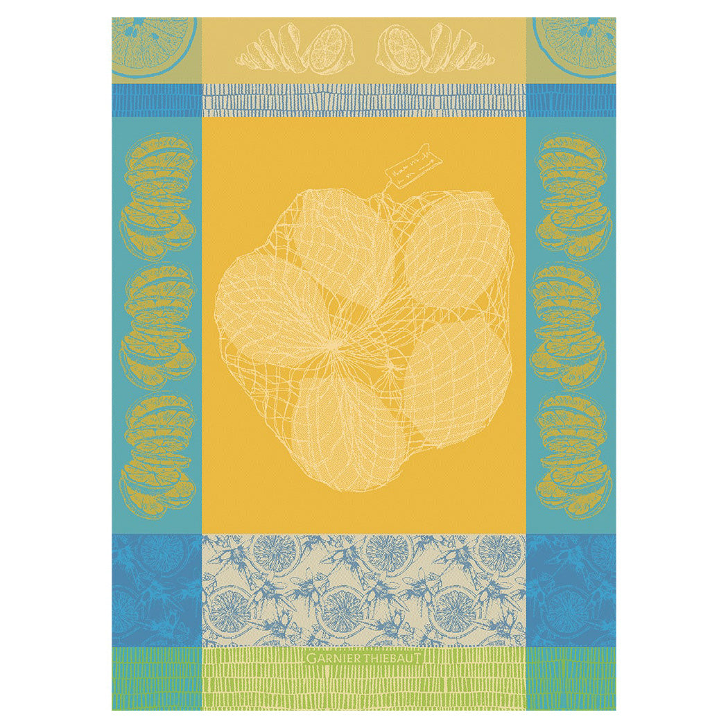 Garnier Thiebaut Filet De Citrons Soleil Jacquard Kitchen Towel Set of 4