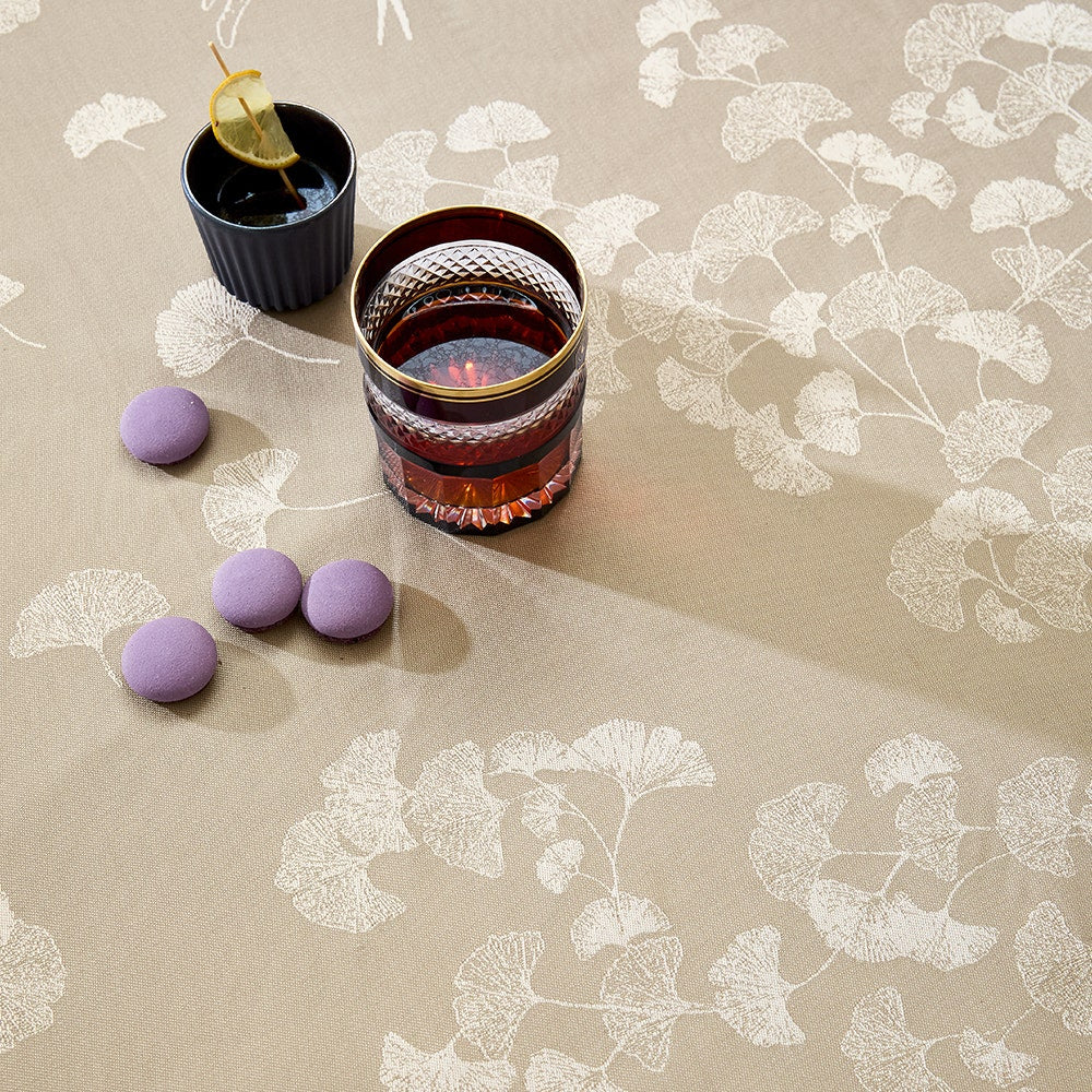 Garnier Thiebaut Mille Ginkos Naturel Jacquard Tablecloth