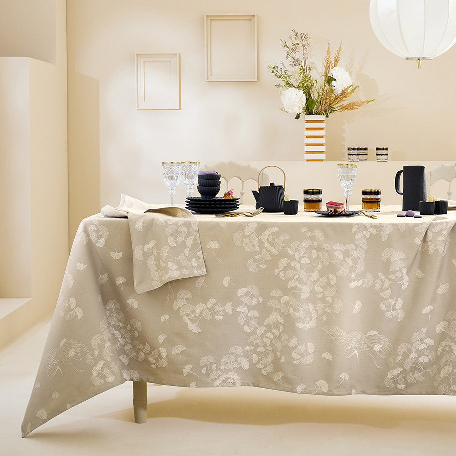 Garnier Thiebaut Mille Ginkos Naturel Jacquard Placemat Set of 4