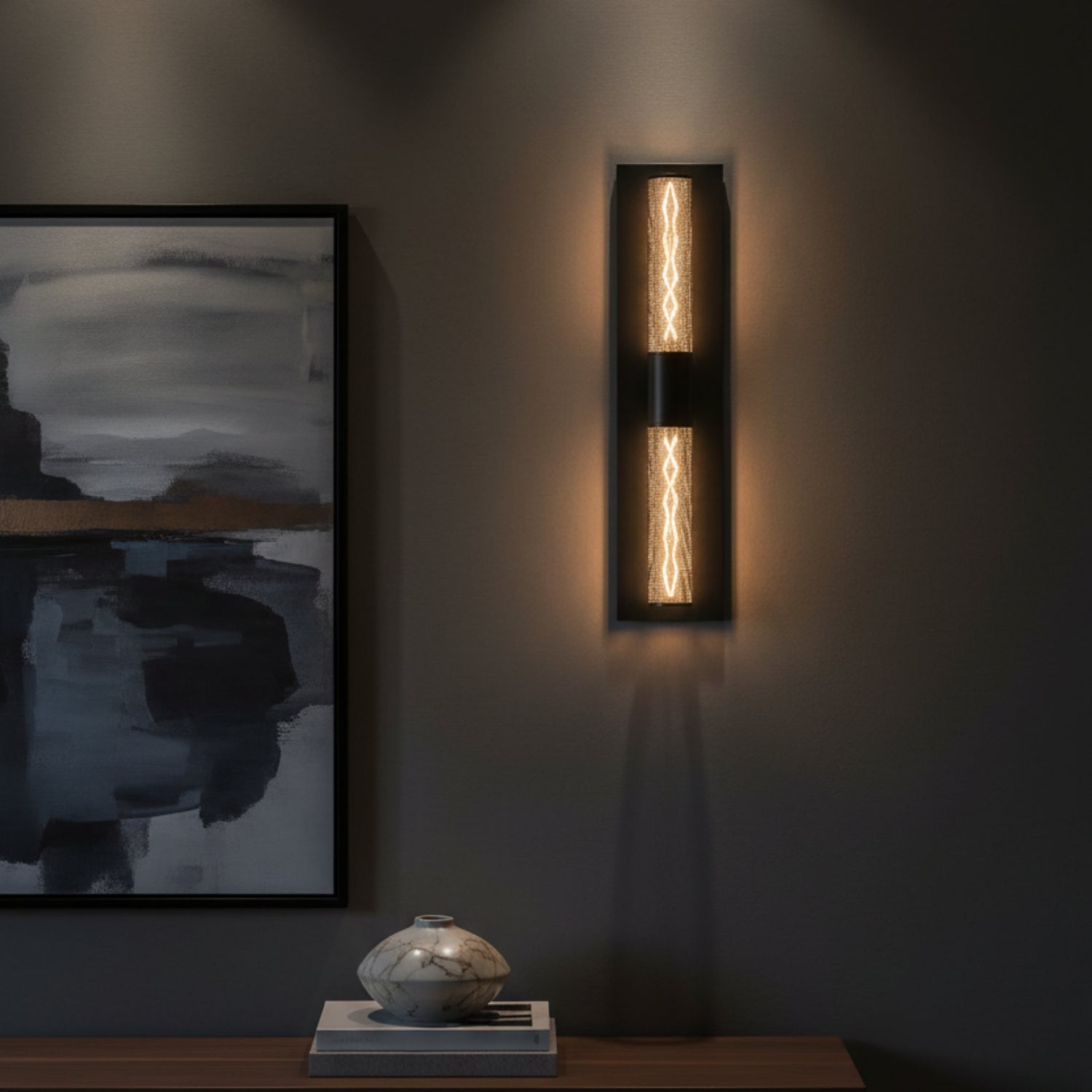 Sonneman Urban Edge Texture Black 4945.97 Wall Sconce