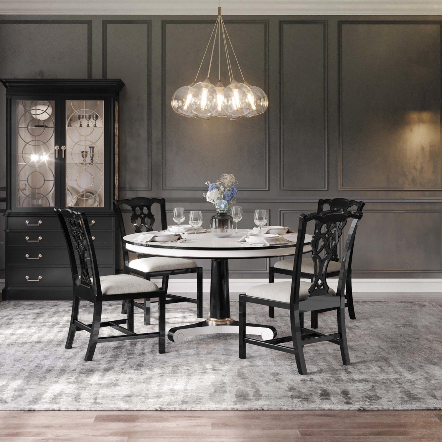 Jonathan Charles Reimagined Dipole Biedermeier Dining Table