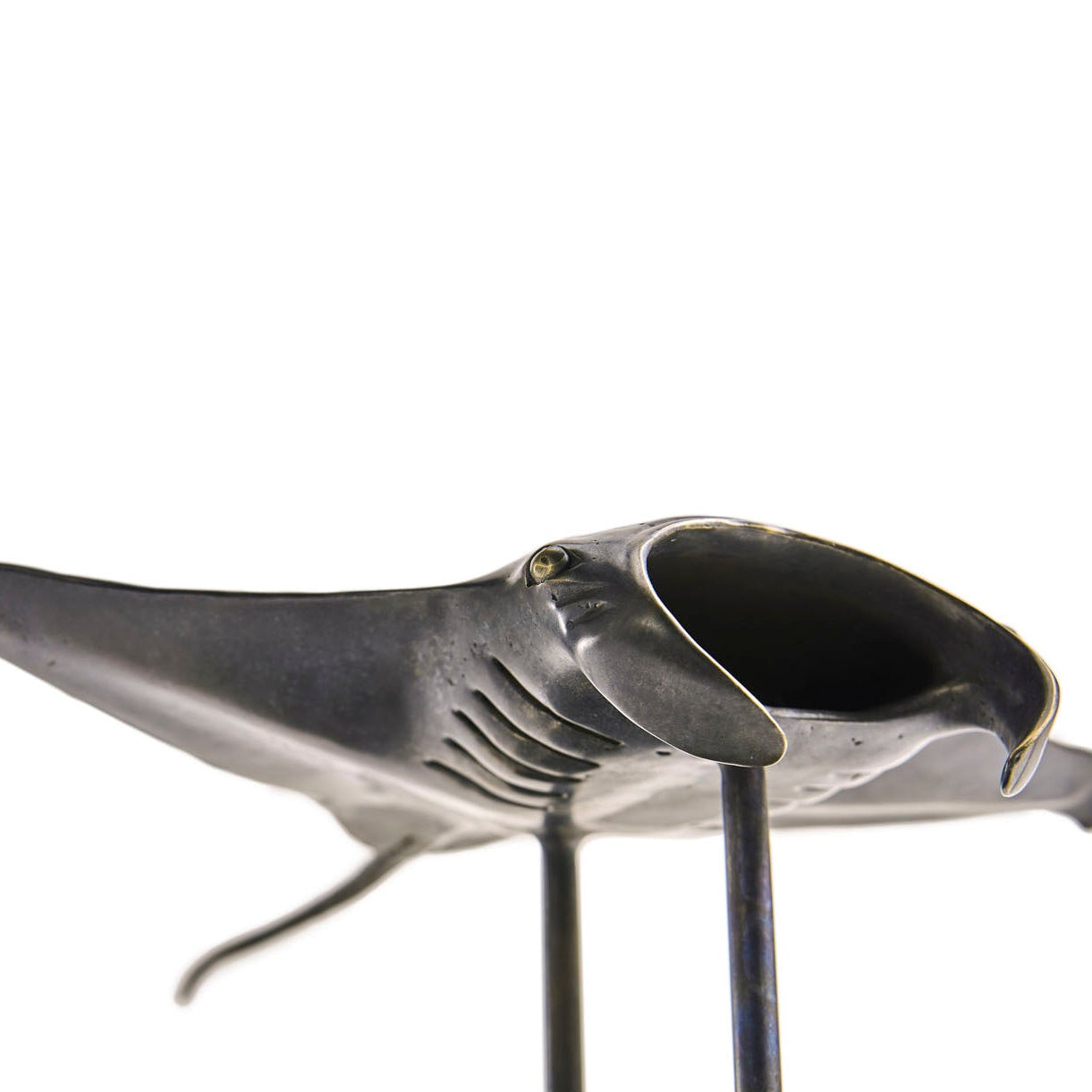 Jonathan Charles Manta Ray Bronze Statue with Marble Base