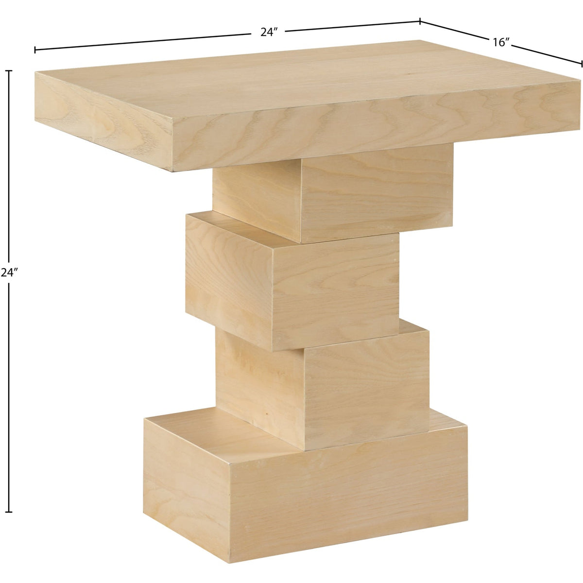 Westmount Natural Ash Veneer End Side Table Set of 2