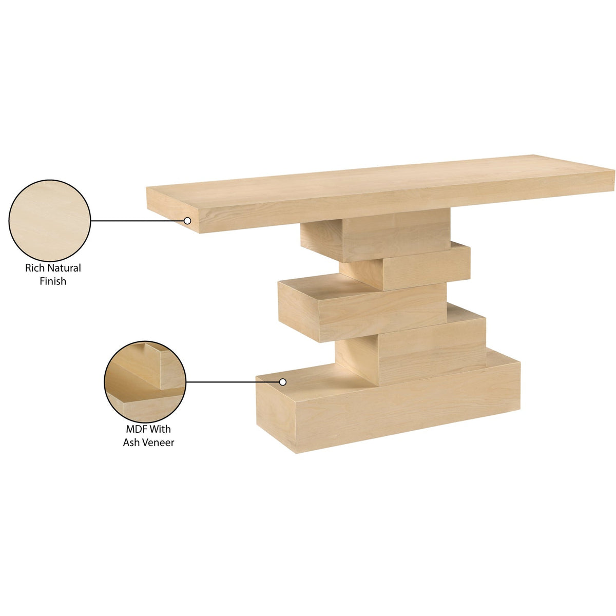 Westmount Natural Ash Veneer Console Table