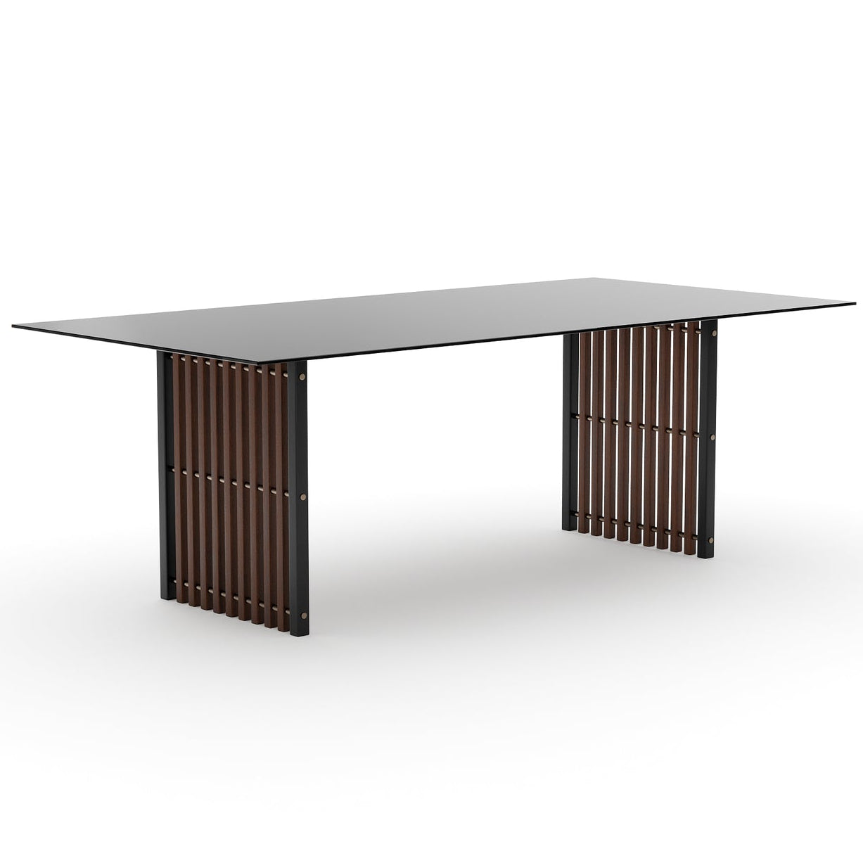 Caracole Pinstripe Dark Slatted Dining Table