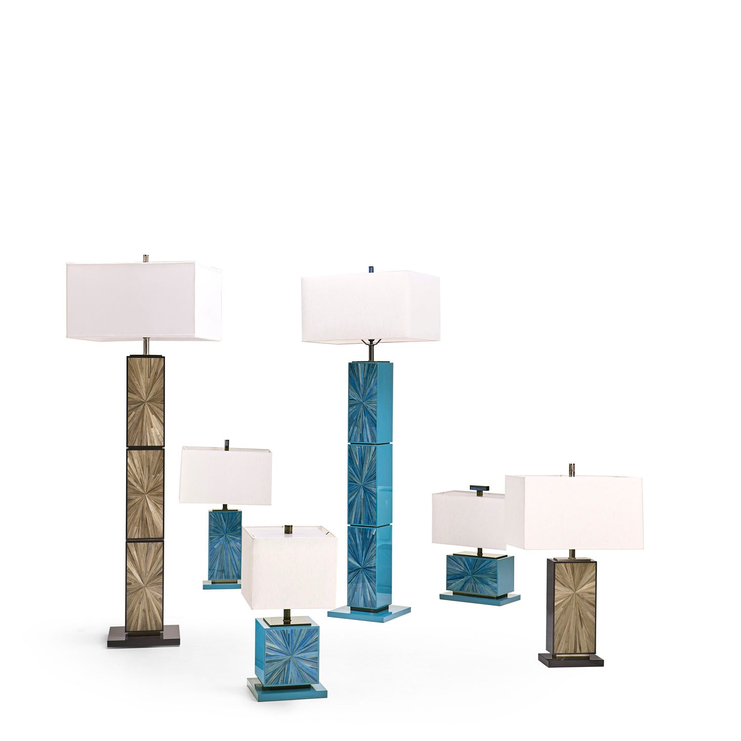 Jonathan Charles Sapphire Cube Table Lamp