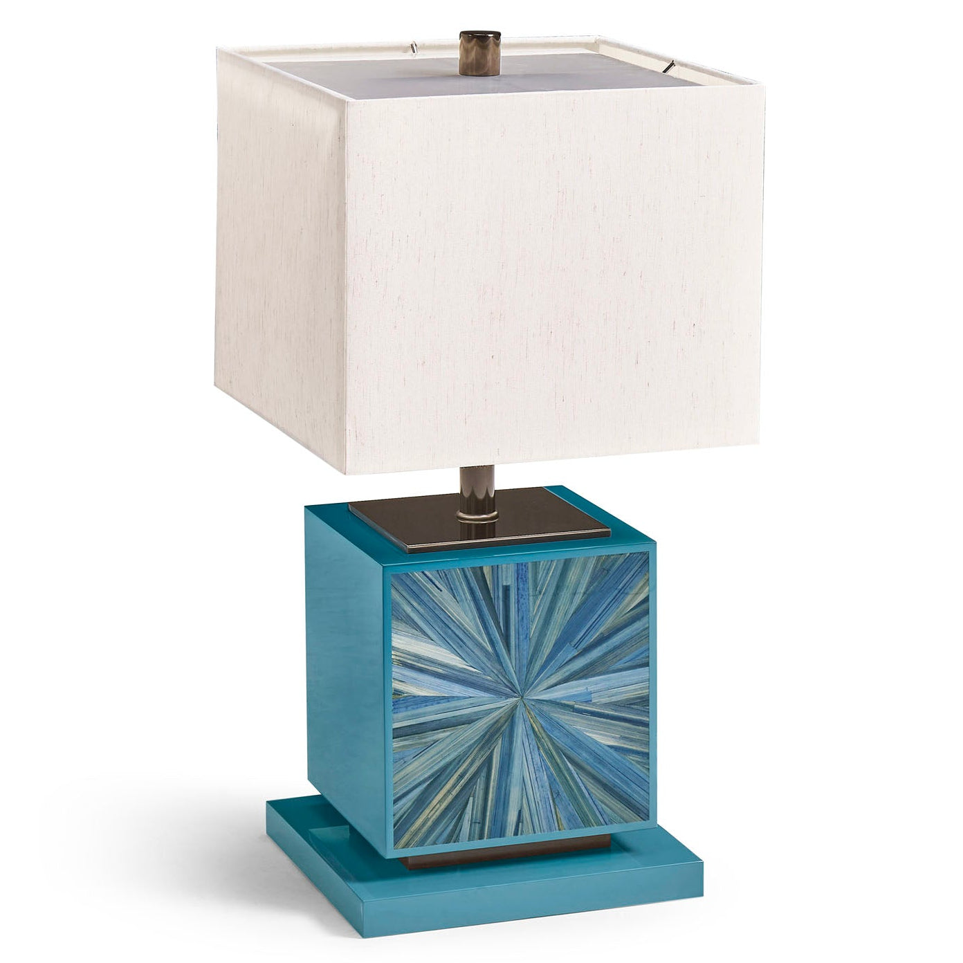 Jonathan Charles Sapphire Cube Table Lamp