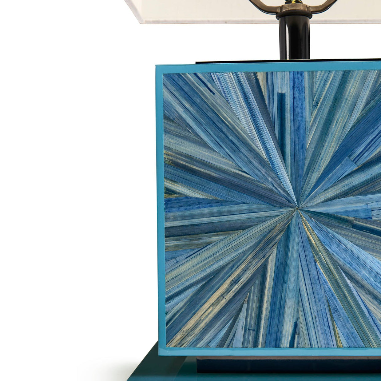 Jonathan Charles Sapphire Cube Table Lamp