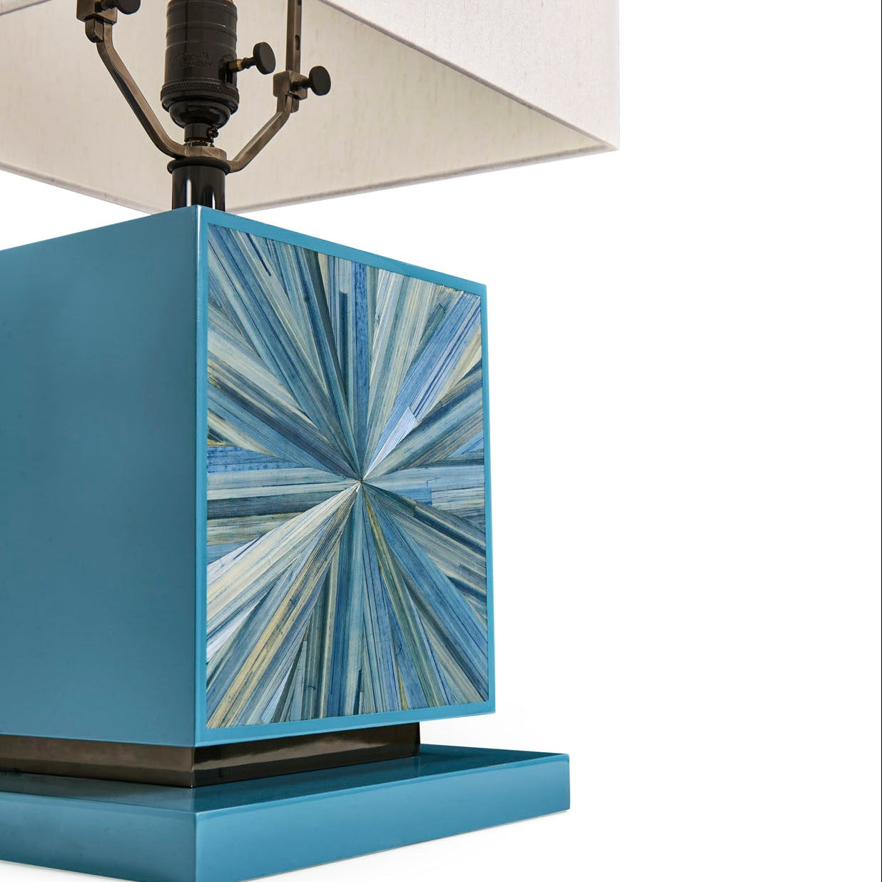 Jonathan Charles Sapphire Cube Table Lamp