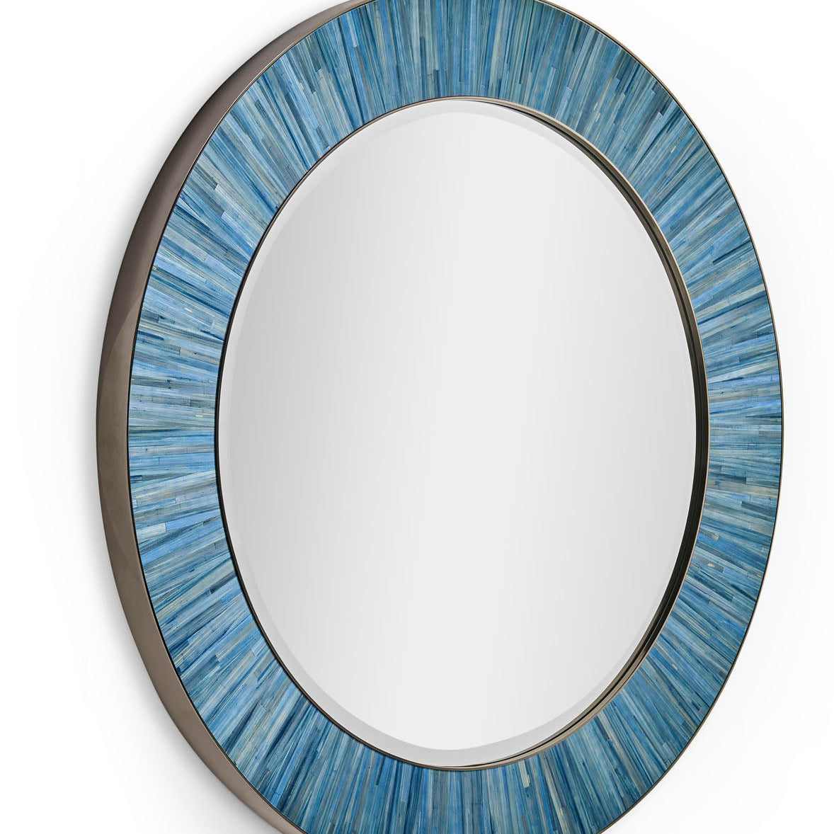 Jonathan Charles Sapphire Round Wall Mirror