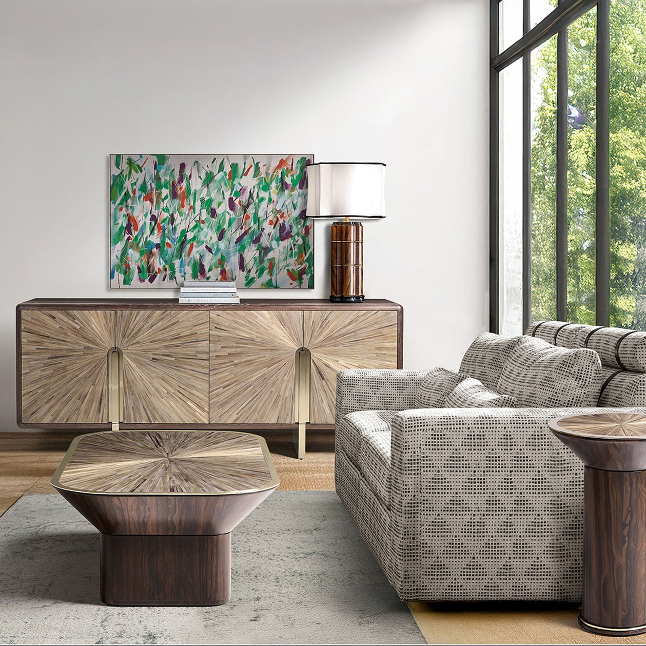 Jonathan Charles Terra Pedestal Cocktail Table