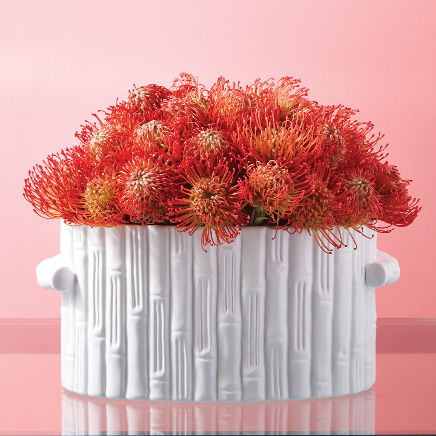 Faux Bamboo Oval Centerpiece/Cachepot