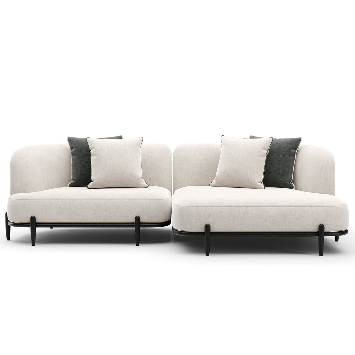 Caracole Madera RAF Small Chaise Sectional Sofa