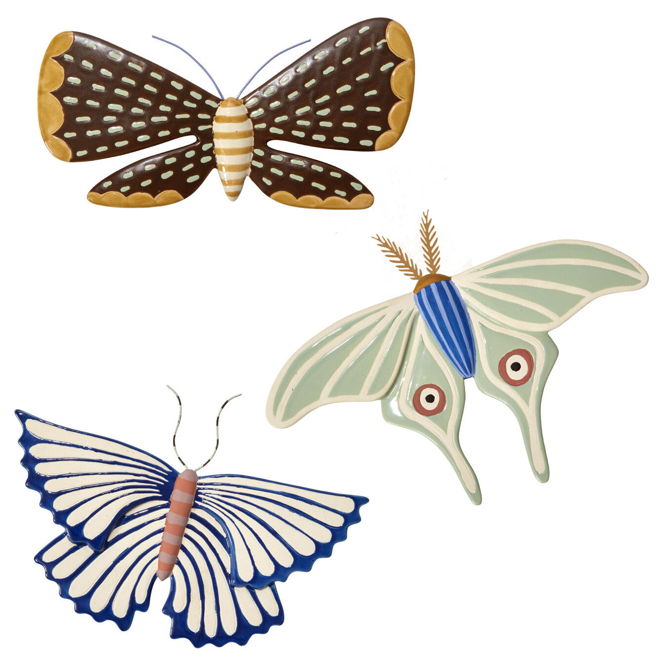 Sculpted Moth Wall Art Set of 2