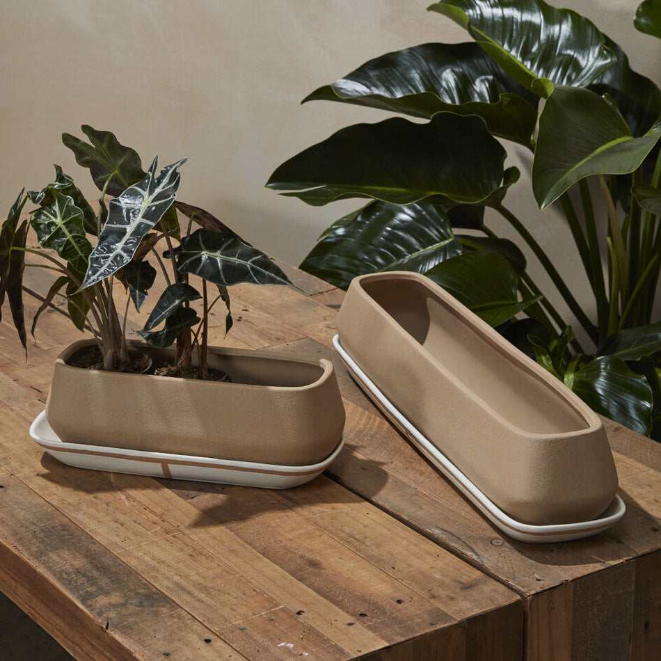 ceramic indoor planter with saucer Dublin Planter with Saucer