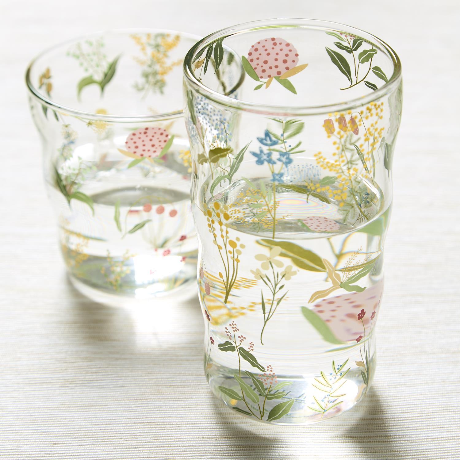 Garden Delight Tumbler Drinking Glass Set of 18